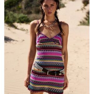 Urban Outfitters Knit Mini Dress Boho Tribal Pattern Dress Coachella Coastal y2k